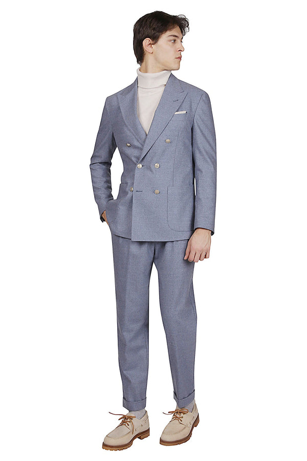 DOUBLE-BREASTED WOOL CASHMERE SUIT