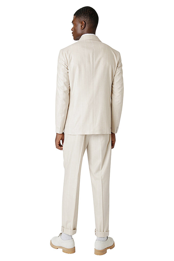 WOOL SILK CASHMERE DOUBLE-BREASTED SUIT