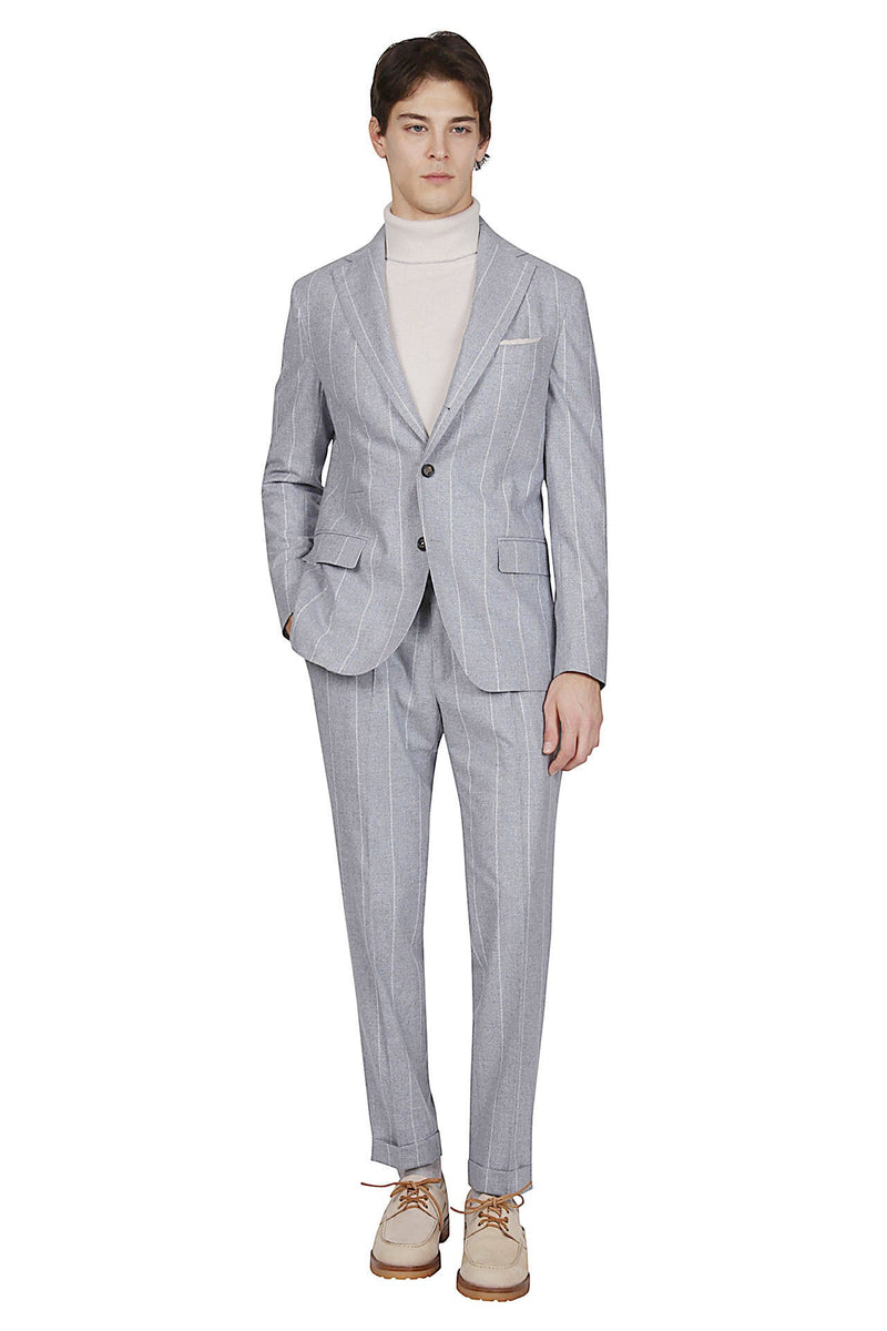 SINGLE-BREASTED WOOL SILK CASHMERE SUIT