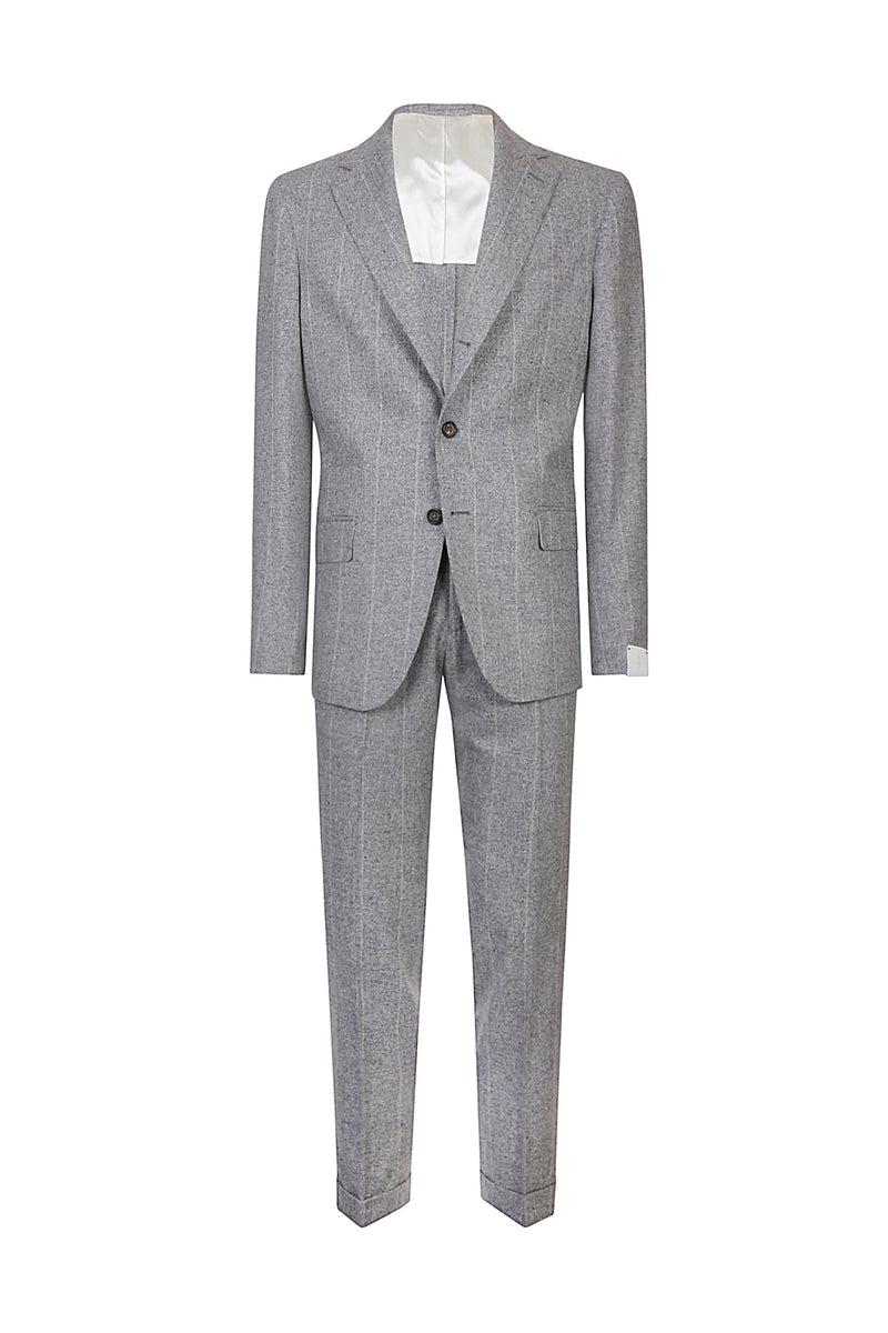 SINGLE-BREASTED SILK WOOL CASHMERE SUIT