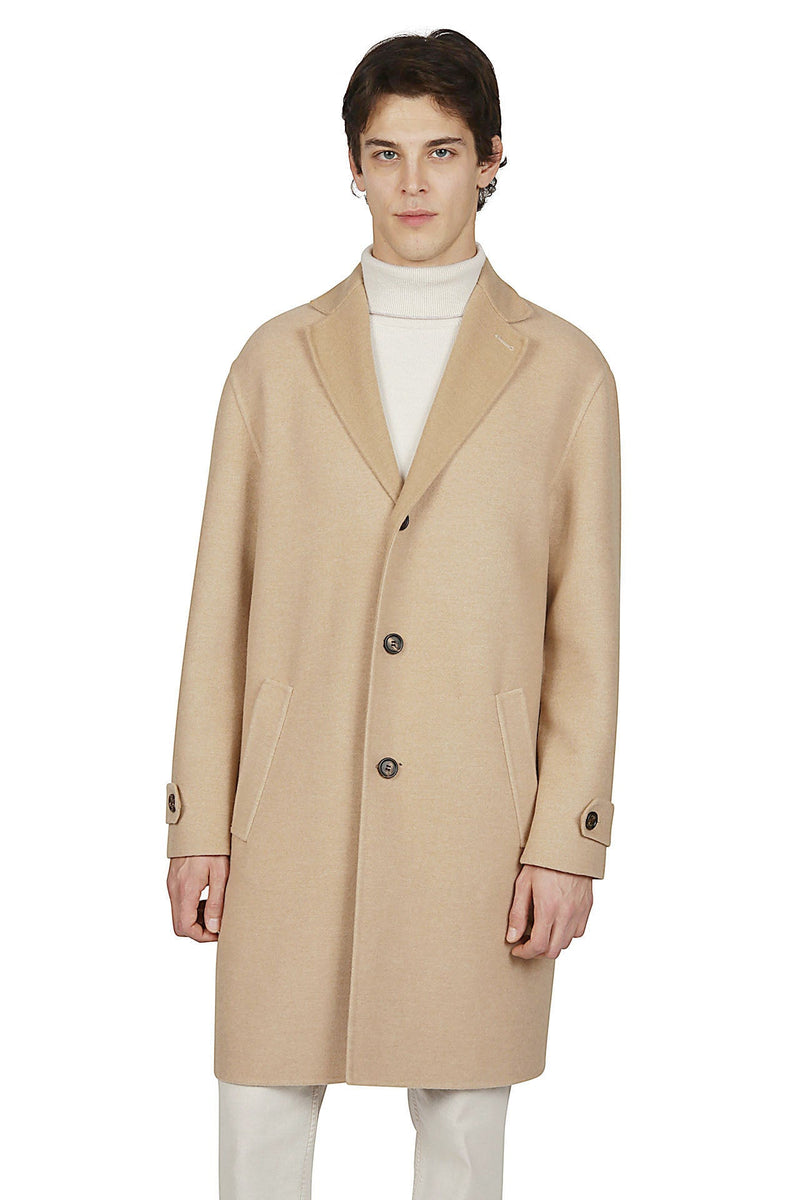 SINGLE-BREASTED WOOL CASHMERE COAT