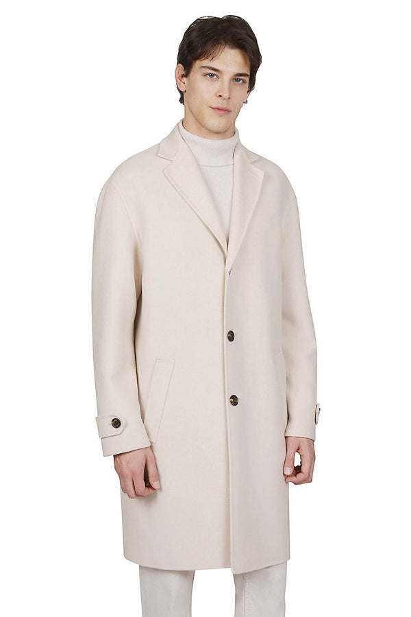 SINGLE-BREASTED WOOL CASHMERE COAT