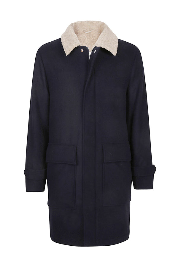 WOOL COAT WITH BIMATERIAL 14 MICRONS