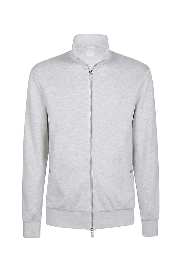 FULL ZIP COTTON AND JERSEY SWEATSHIRT