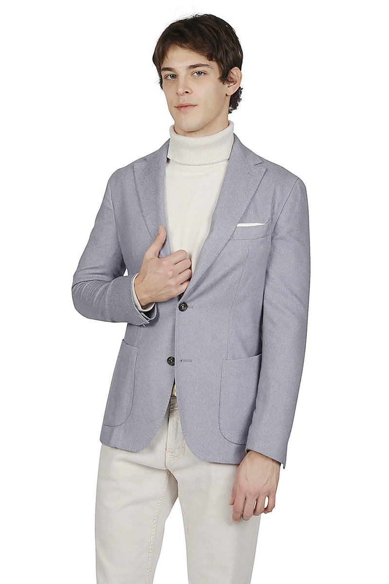 SINGLE-BREASTED SILK CASHMERE JACKET