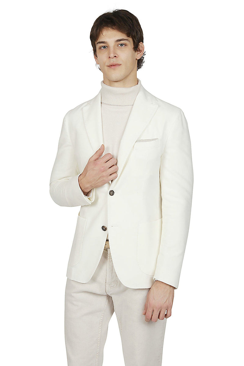 SINGLE-BREASTED COTTON CASHMERE JACKET