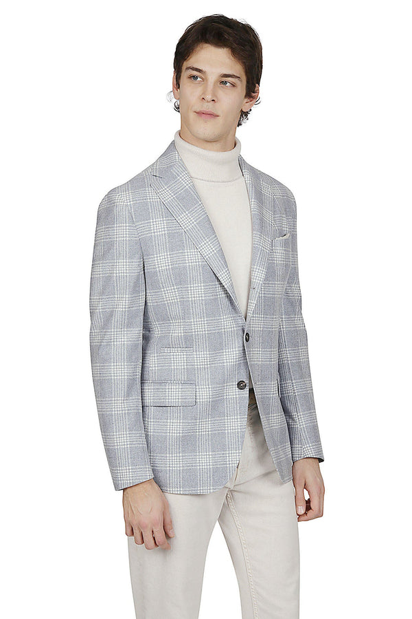 SINGLE-BREASTED WOOL SILK CASHMERE JACKET