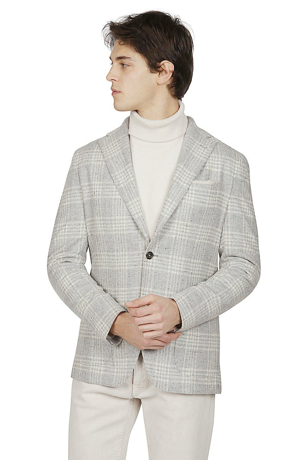 SINGLE-BREASTED WOOL CASHMERE JACKET