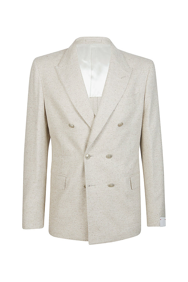 DOUBLE-BREASTED JACKET WOOL SILK CASHMERE