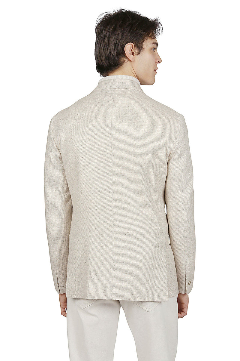 DOUBLE-BREASTED JACKET WOOL SILK CASHMERE