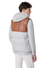 BIMATERIC VEST WOOL AND LEATHER