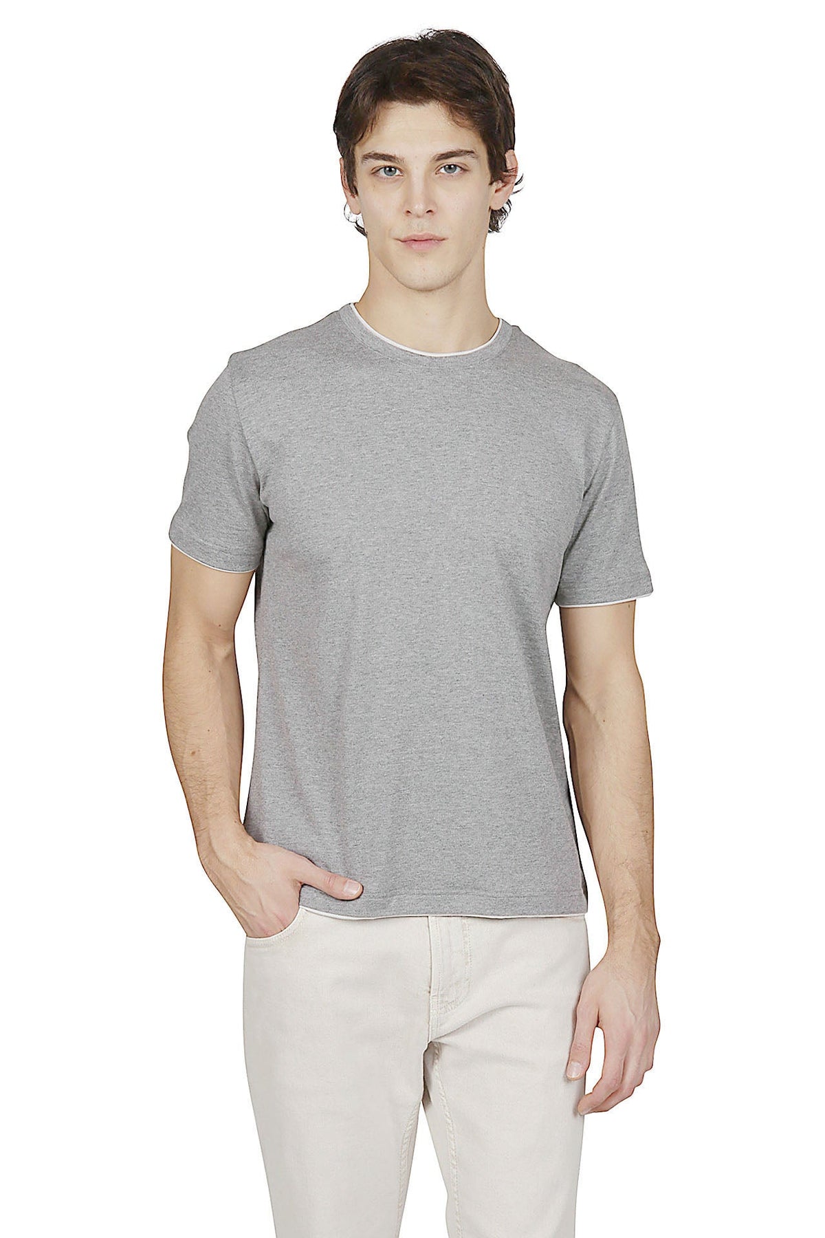 Tシャツ・カットソー Eleventy IN JERSEY DOPPIO COLLO FONDO E POL T-SHIRT – Eleventy Canada