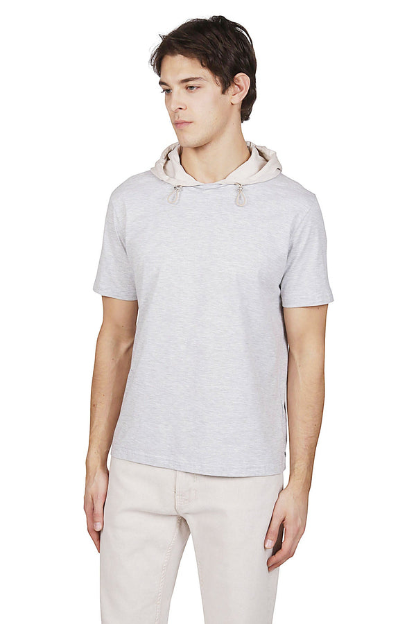 GIZA COTTON HOODED T-SHIRT