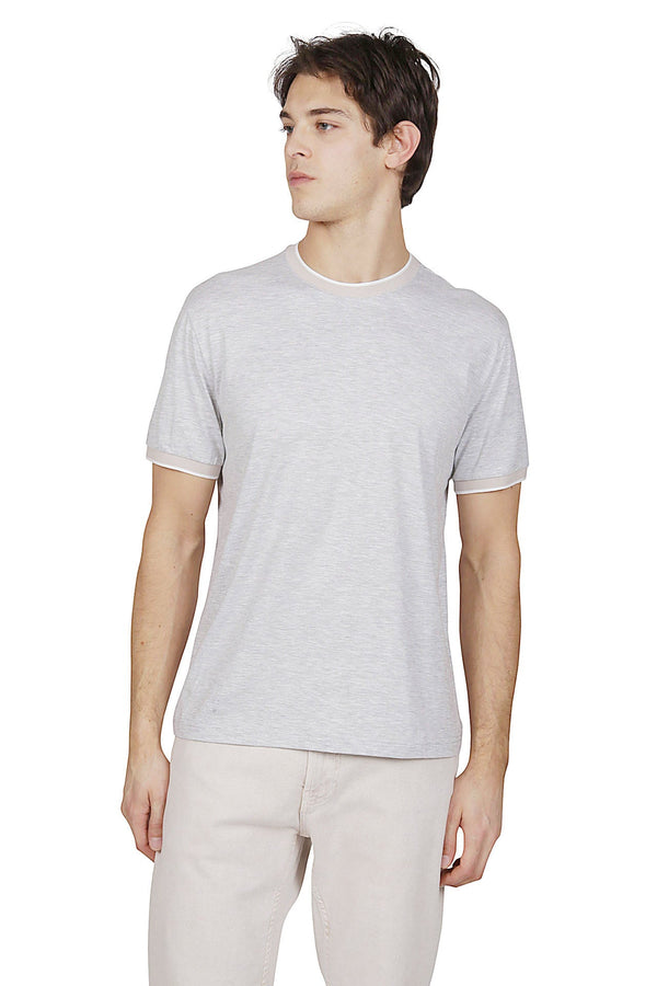 GIZA COTTON AND JERSEY T-SHIRT