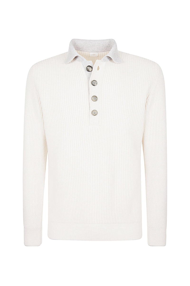 CASHMERE KNIT POLO SWEATHER