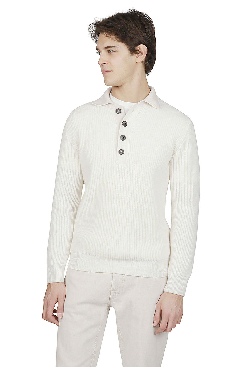 CASHMERE KNIT POLO SWEATHER