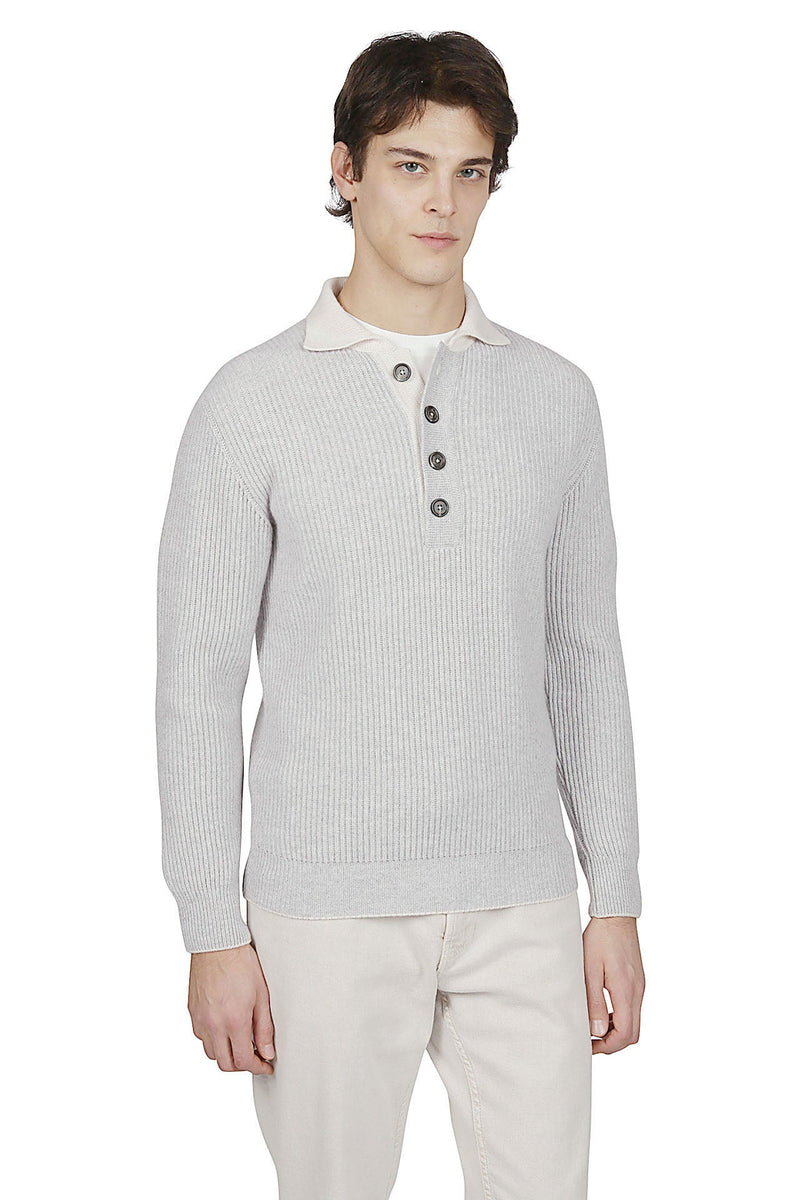 CASHMERE KNIT POLO SWEATHER