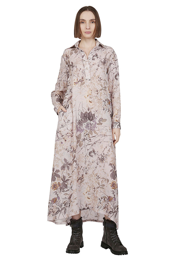 FLORAL PRINT SILK DRESS