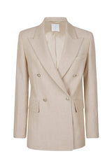 DOUBLE-BREASTED JACKET LINEN WOOL