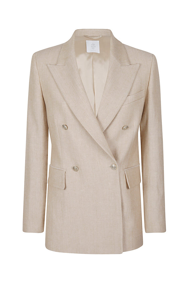 DOUBLE-BREASTED JACKET LINEN WOOL