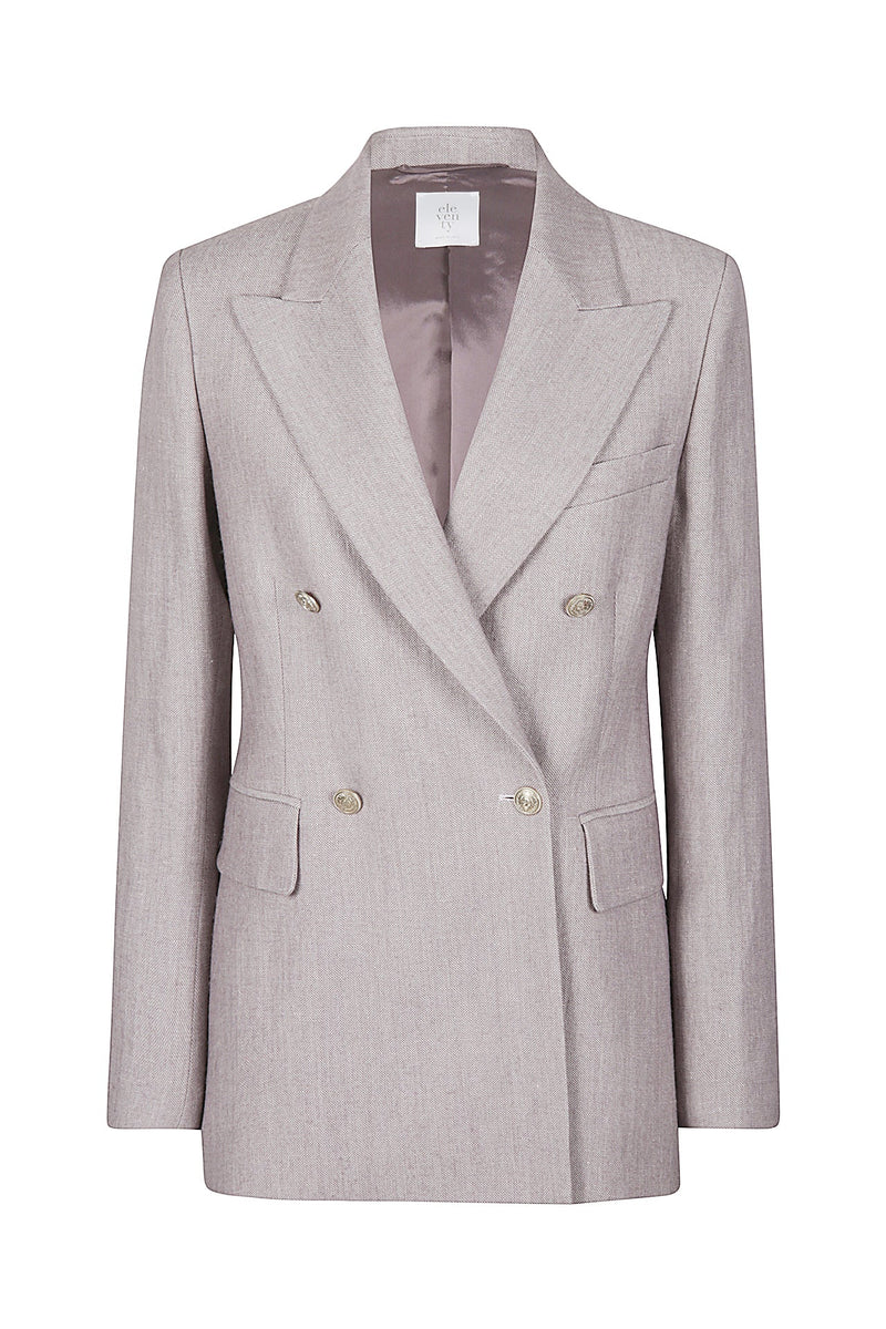 DOUBLE-BREASTED JACKET LINEN WOOL