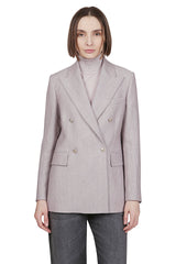 DOUBLE-BREASTED JACKET LINEN WOOL