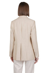 DOUBLE-BREASTED JACKET LINEN WOOL