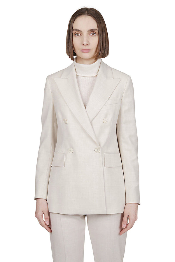 DOUBLE-BREASTED JACKET WOOL POLYAMIDE LUREX