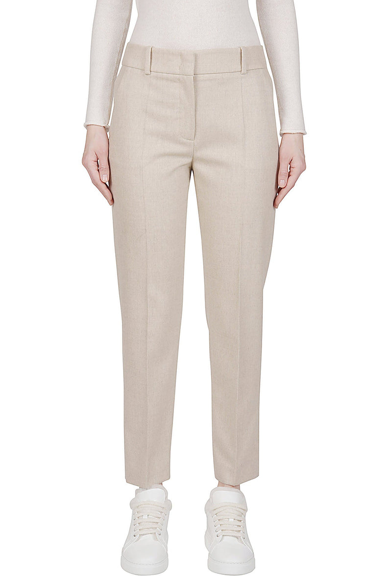 SLIM PANTS PLAIN WOOL CASHMERE ELASTANE