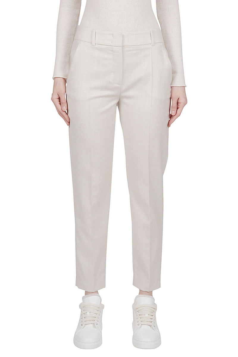 SLIM WOOL POLYAMIDE LUREX TROUSERS