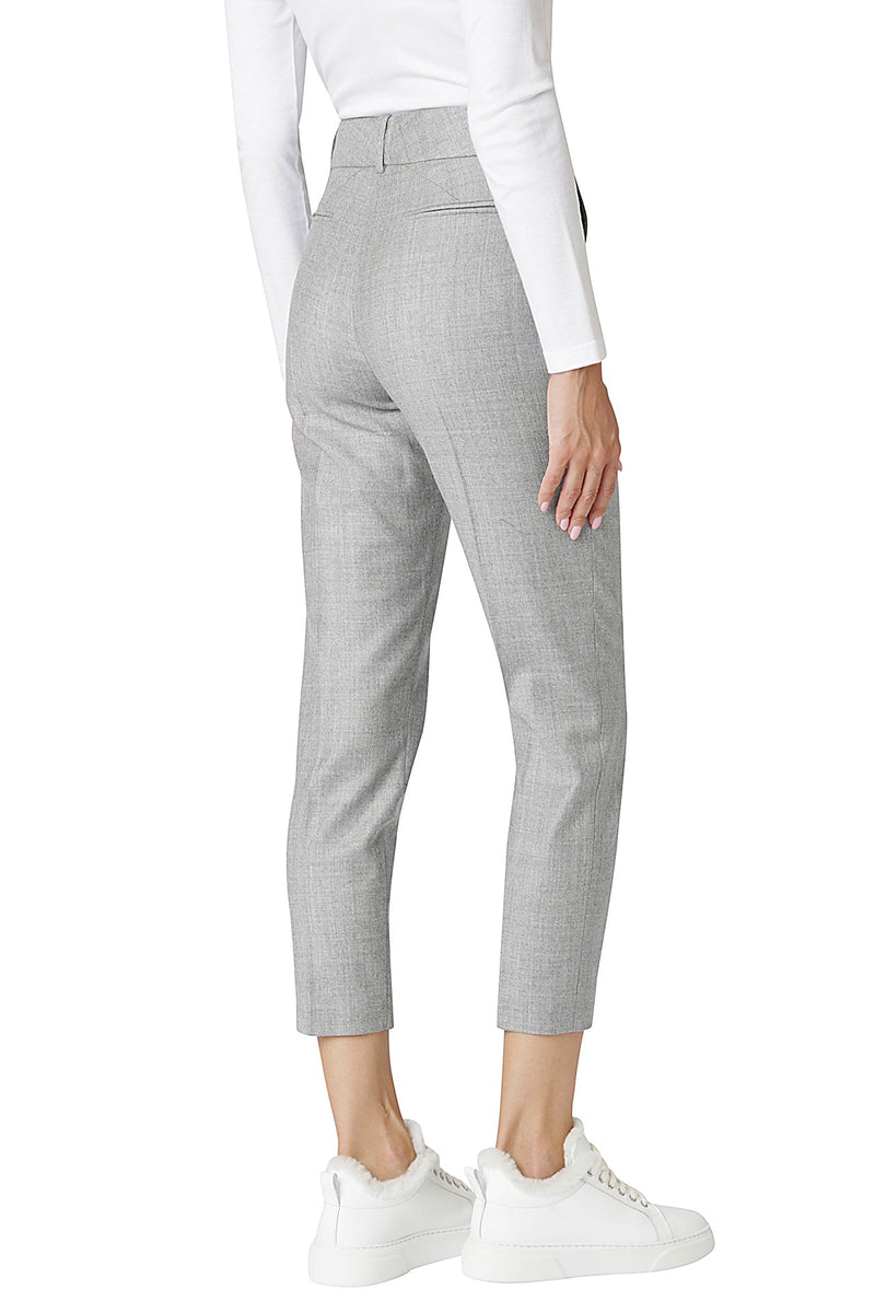 SLIM WOOL POLYAMIDE LUREX TROUSERS