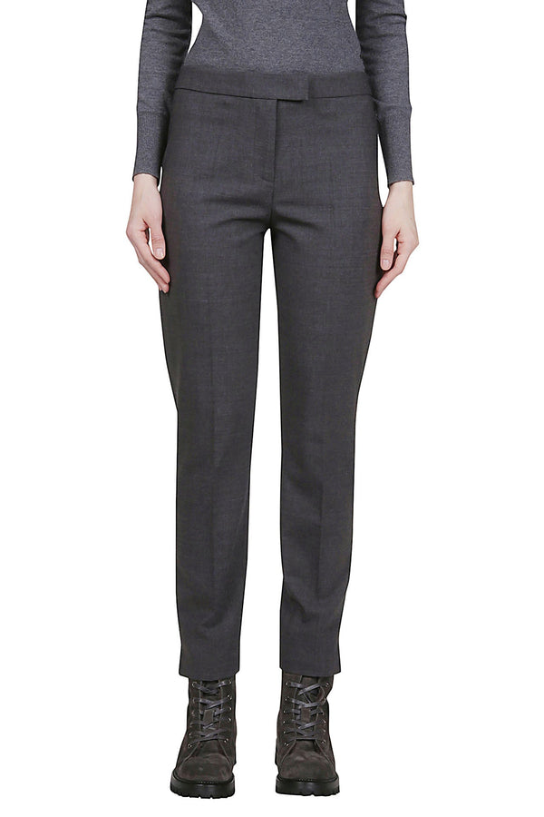 SLIM TROUSERS PLAIN WOOL ELASTANE