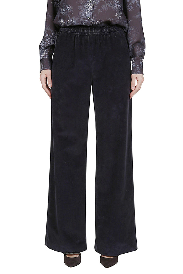 STRIPED COTTON VELVET TROUSERS