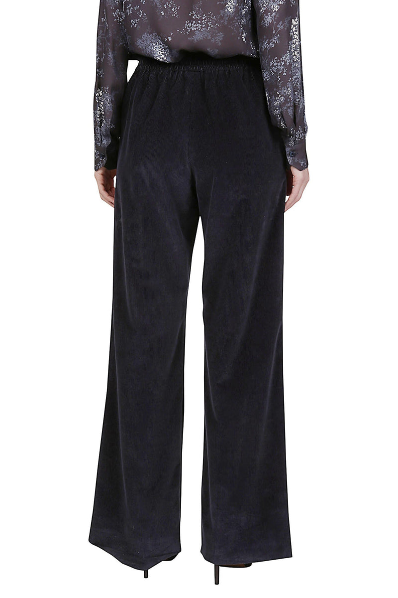 STRIPED COTTON VELVET TROUSERS