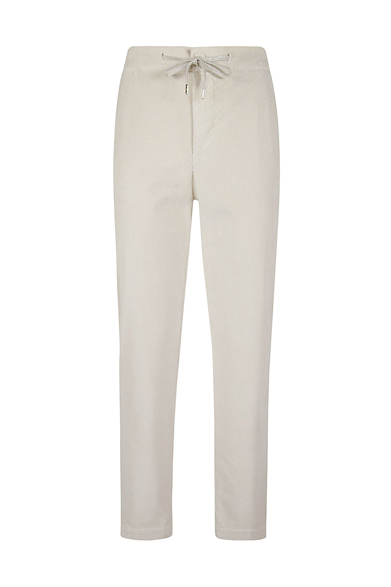 COTTON MODAL ELASTANE TROUSERS WITH COARSE VELVET