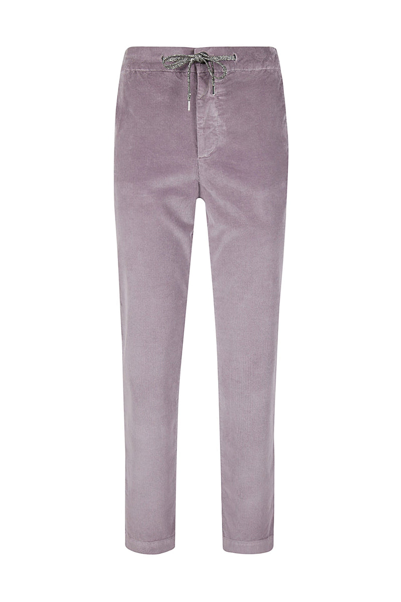 COTTON MODAL ELASTANE TROUSERS WITH COARSE VELVET