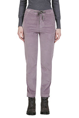 COTTON MODAL ELASTANE TROUSERS WITH COARSE VELVET