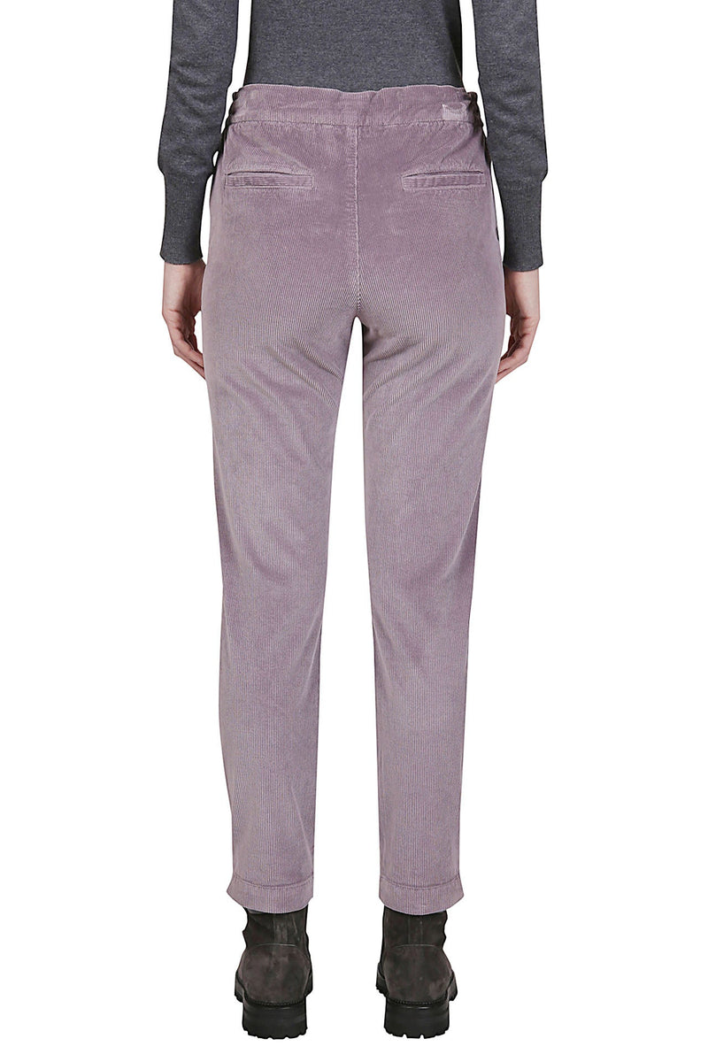 COTTON MODAL ELASTANE TROUSERS WITH COARSE VELVET