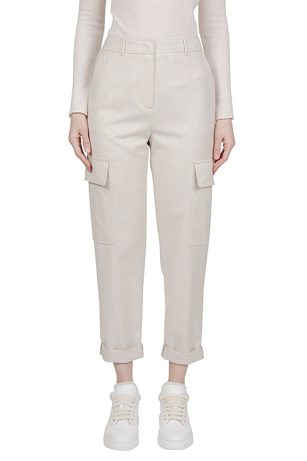 WOOL POLYAMIDE LUREX TROUSERS