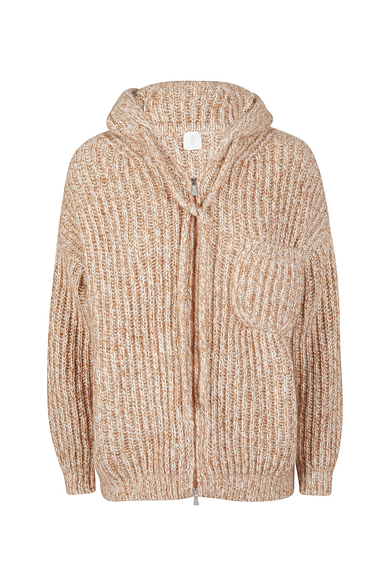 FULL ZIP SWEATER WOOL CASHMERE KID MOHAIR SILK LUREX