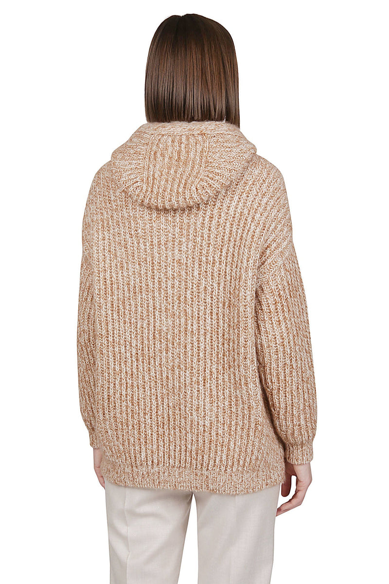 FULL ZIP SWEATER WOOL CASHMERE KID MOHAIR SILK LUREX