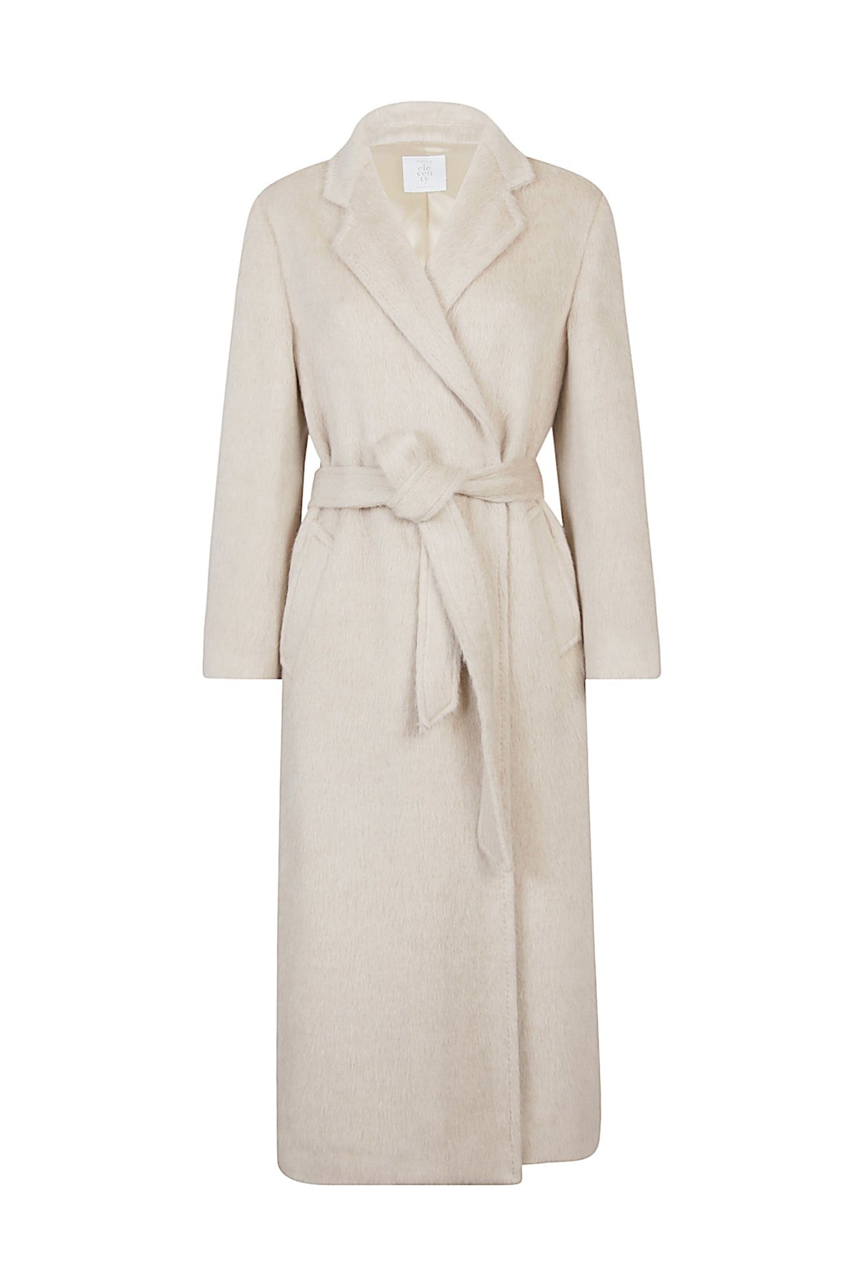 BABY LAMA WOOL COAT WITH BELT – Eleventy Canada