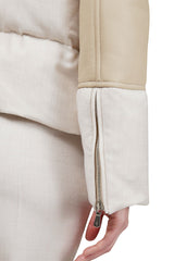 WOOL POLYAMIDE LUREX JACKET + SMOOTH NAPPA SHEEPSKIN