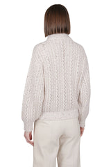 FULL ZIP COTTON SWEATER KID MOHAIR SILK LUREX