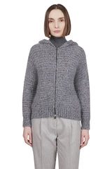 FULL ZIP COTTON SWEATER KID MOHAIR SILK LUREX