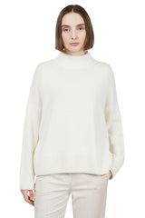 CASHMERE HIGH NECK SWEATER WITH TIPPING