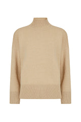 CASHMERE HIGH NECK SWEATER WITH TIPPING