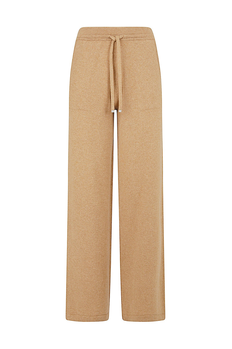 CASHMERE DRAWSTRING PANTS WITH TIPPING