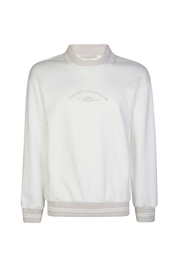 CREWNECK SWEATSHIRT WITH INSERTED COLLAR