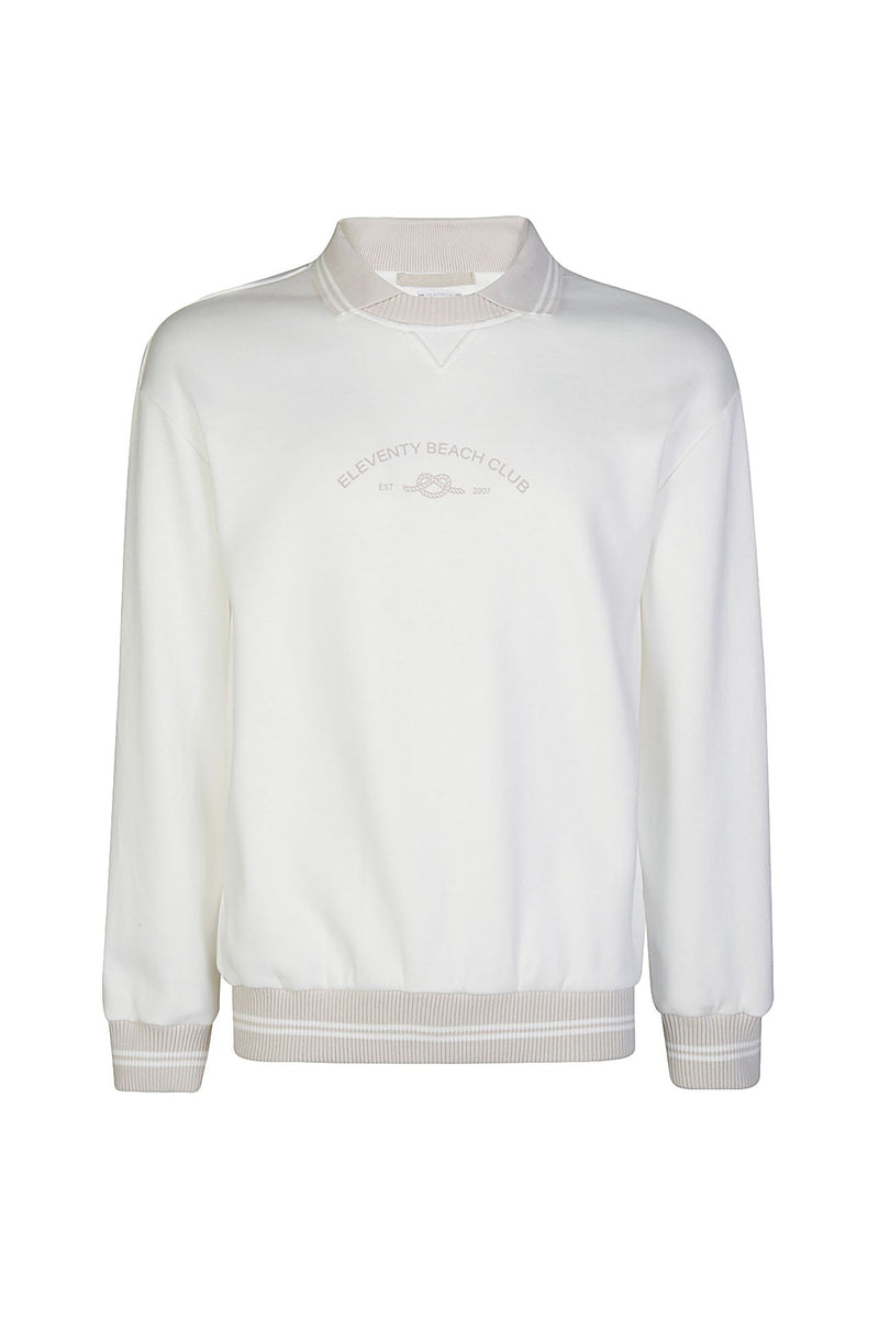 CREWNECK SWEATSHIRT WITH INSERTED COLLAR